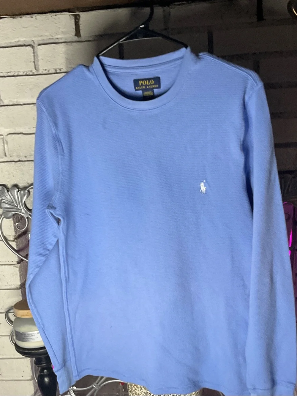 Polo by Ralph Lauren Light Blue Waffle Thermal Crew